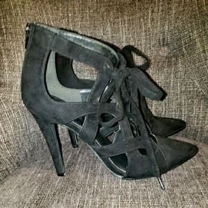 Black Heels - Faux Suede